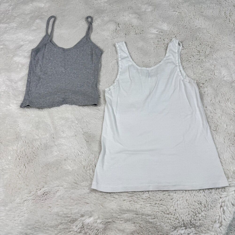 Brandy Melville Tank Top Bundle White & Gray One Size